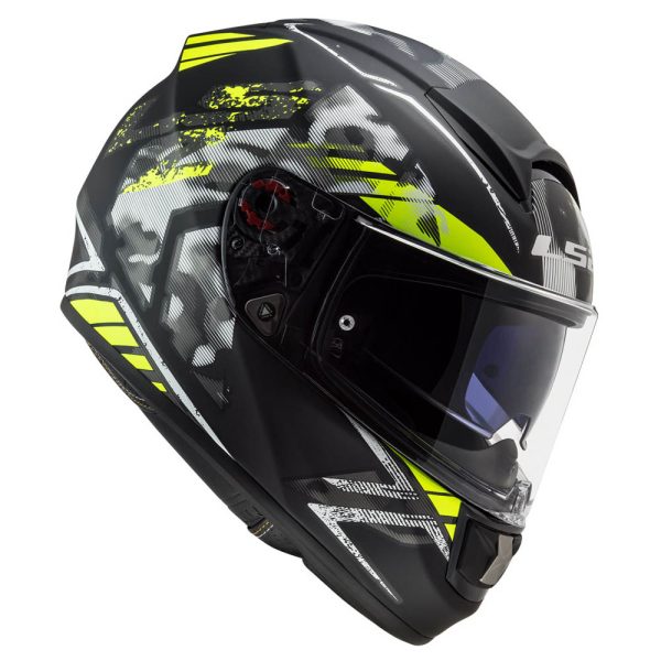 Casco LS2 FF397 Vector HPFC Evo Stencil Negro Amarillo mate - Imagen 4