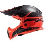 Casco LS2 MX437 Fast-Evo Roar Negro mate Rojo - Imagen 2