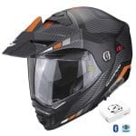 Casco Scorpion ADX-2 Camino Matt Black-Orange Bluetooth-Intercom Sena