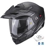 Casco Scorpion ADX-2 Carrera Matt Black-Silver Bluetooth-Intercom Sena