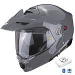 Casco Scorpion ADX-2 Solid Gris Ciment Bluetooth-Intercom SENA