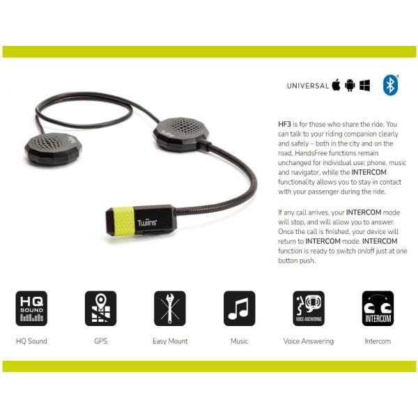 Bluetooth Twiins Hf3 Intercom 3