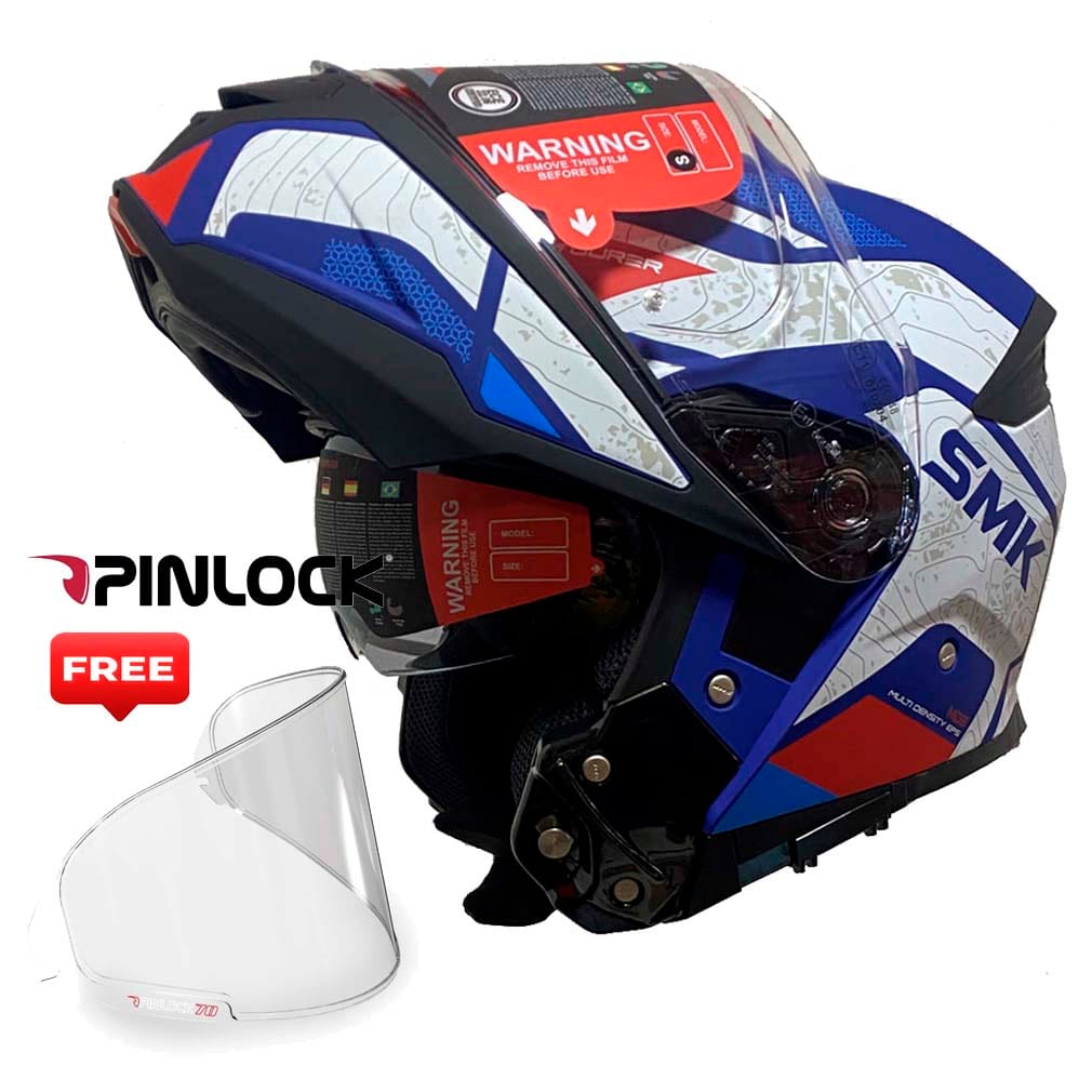 Casco SMK Gullwing Navigator Azul Rojo Blanco Mate Pinlock Casco SMK Gullwing Navigator Azul 22.06 + Pinlock Antivaho - Imagen 1