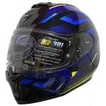 Scorpion EXO-391 Aaxo Azul Amarillo -  Casco Integral