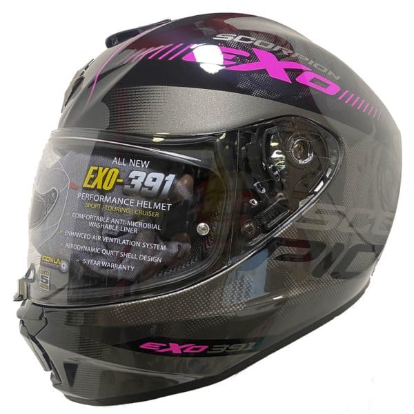 Scorpion EXO-391 Ava Negro Rosa - Casco Integral - Imagen 6