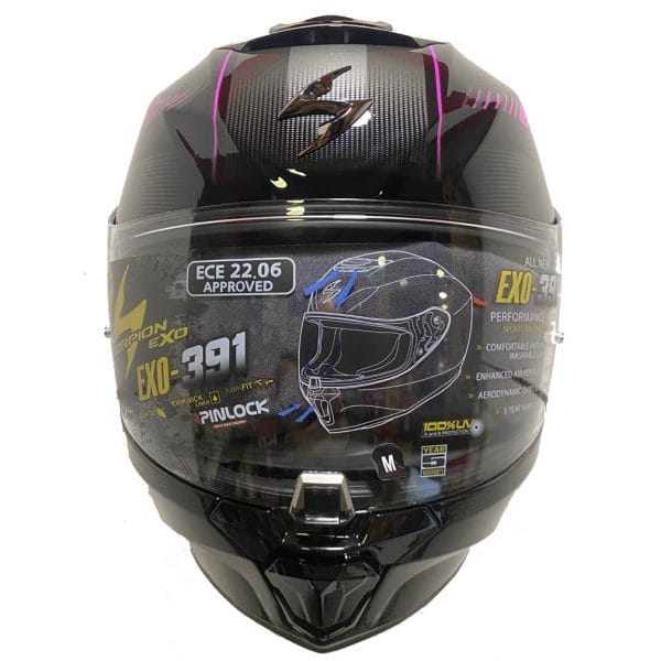 Scorpion EXO-391 Ava Negro Rosa - Casco Integral - Imagen 4