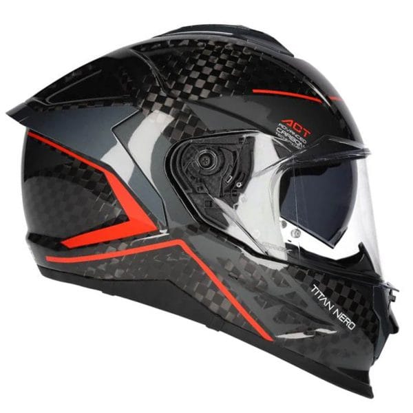 Casco SMK Titan Carbono Rojo - Imagen 4