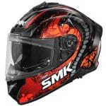 Casco SMK Typhoon Reptile Negro Rojo