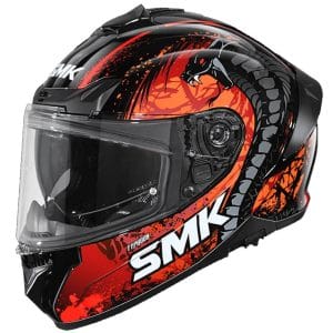 Casco SMK Typhoon Reptile Negro Rojo