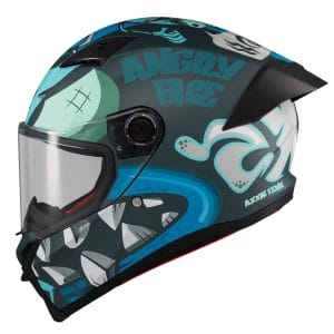 AXXIS Fenix Angry Face Azul Mate - Casco Integral