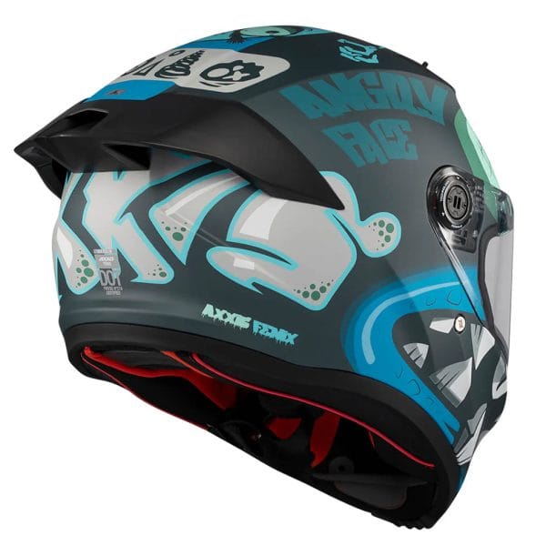 Casco AXXIS Fenix Angry Face Azul Mate - Imagen 4