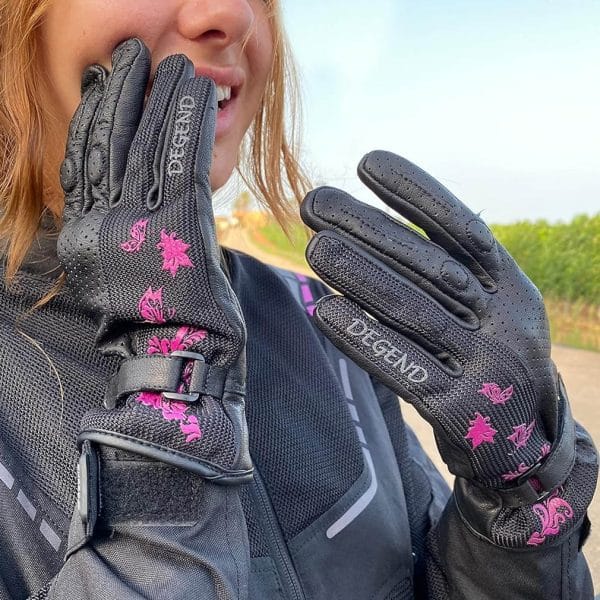 Guantes Degend Butterfly Evo Mujer Negro Fucsia - Imagen 4