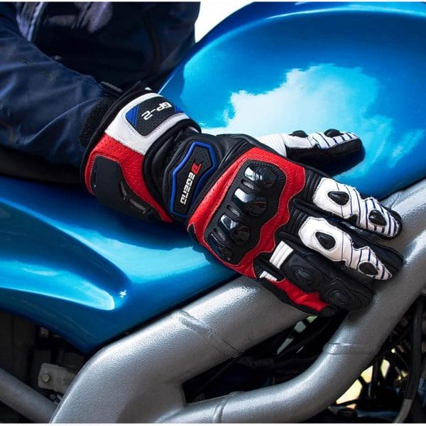 Guantes Degend GP-2 Negro Azul Rojo - Imagen 6