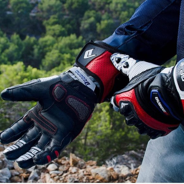 Guantes Degend GP-2 Negro Azul Rojo - Imagen 5