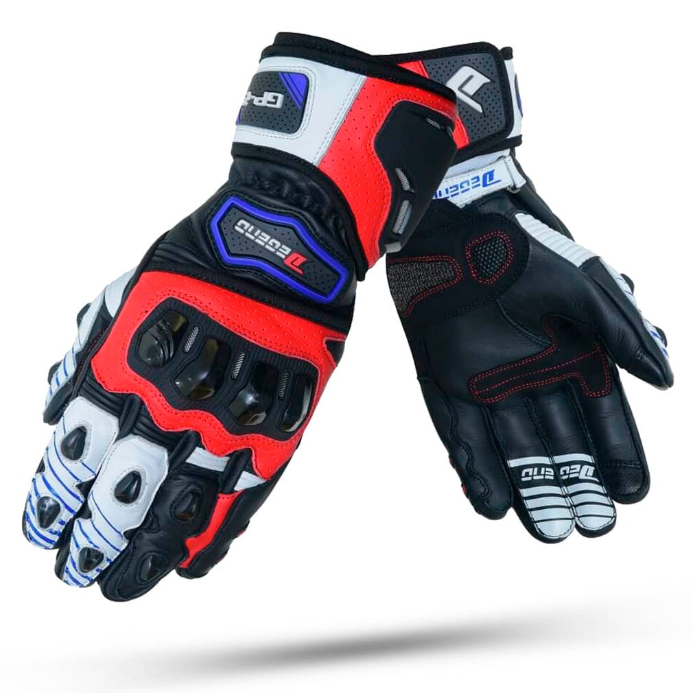Guantes Degend GP-2 Negro Azul Rojo Guantes Degend GP-2 Negro Azul Rojo - Imagen 1