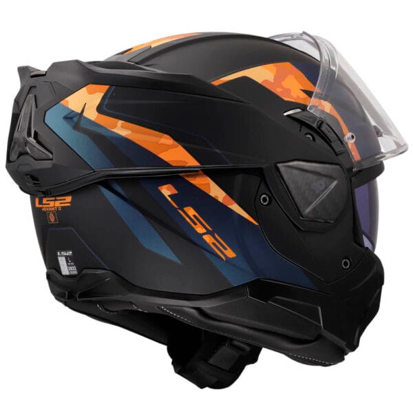 Casco Modular LS2 FF910 Advant II Glide Naranja Negro Mate Bluetooth Sena - Imagen 6