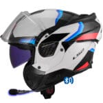 Casco Modular LS2 FF910 Advant II Triple Blanco Azul Rojo Bluetooth Sena