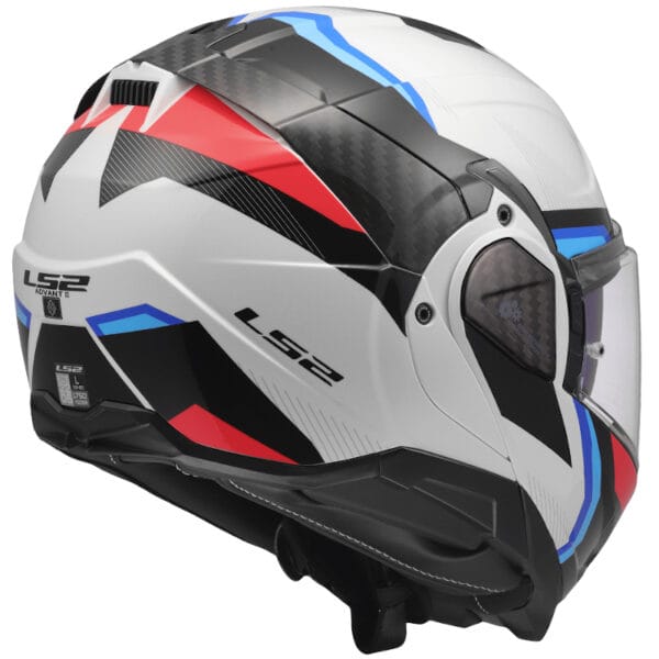 Casco Modular LS2 FF910 Advant II Triple Blanco Azul Rojo Bluetooth Sena - Imagen 4