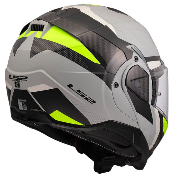 Casco Modular LS2 FF910 Advant II Triple Gris Amarillo Mate Bluetooth Sena - Imagen 4