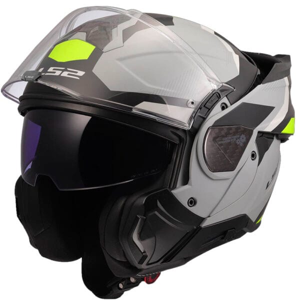 Casco Modular LS2 FF910 Advant II Triple Gris Amarillo Mate Bluetooth Sena - Imagen 7