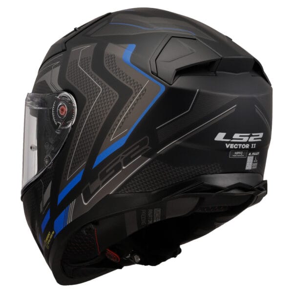 Casco LS2 Vector II Alizer FF811 Negro Azul Mate - Imagen 5