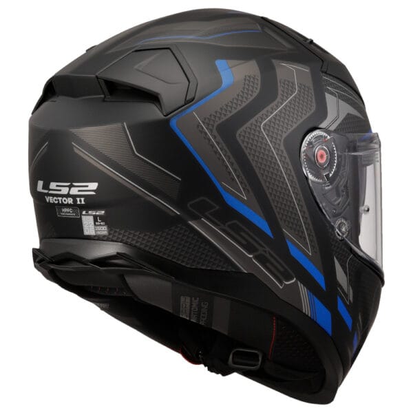 Casco LS2 Vector II Alizer FF811 Negro Azul Mate - Imagen 4