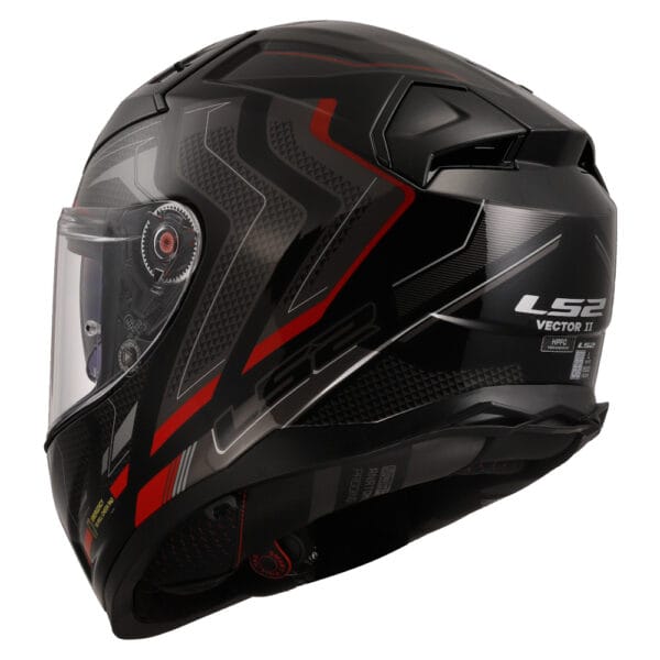 Casco LS2 Vector II Alizer FF811 Negro Rojo - Imagen 5