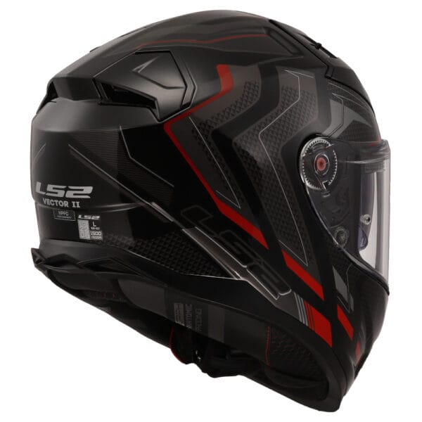 Casco LS2 Vector II Alizer FF811 Negro Rojo - Imagen 4