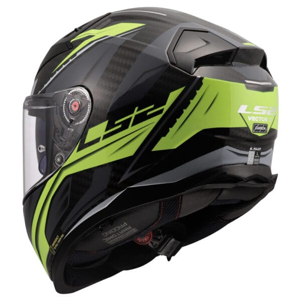 Casco LS2 Vector II Carbon Savage FF811 Negro Amarillo - Imagen 4