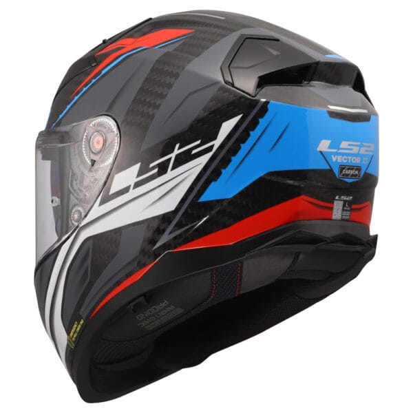 Casco LS2 Vector II Carbon Savage FF811 Blanco Azul Rojo - Imagen 4