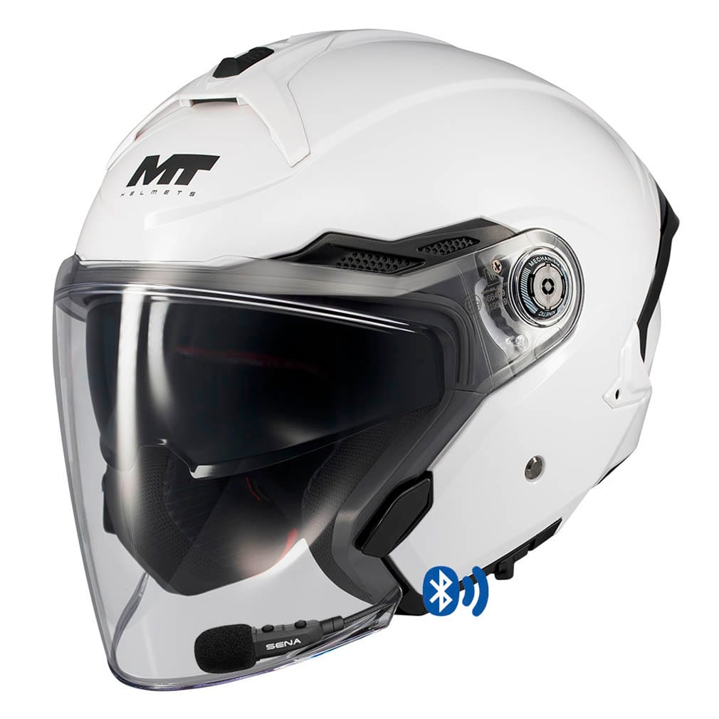 Casco MT Cosmo SV Pure Solid Blanco Bluetooth Sena MT Helmets Cosmo SV Pure Blanco - Bluetooth Sena - Imagen 1