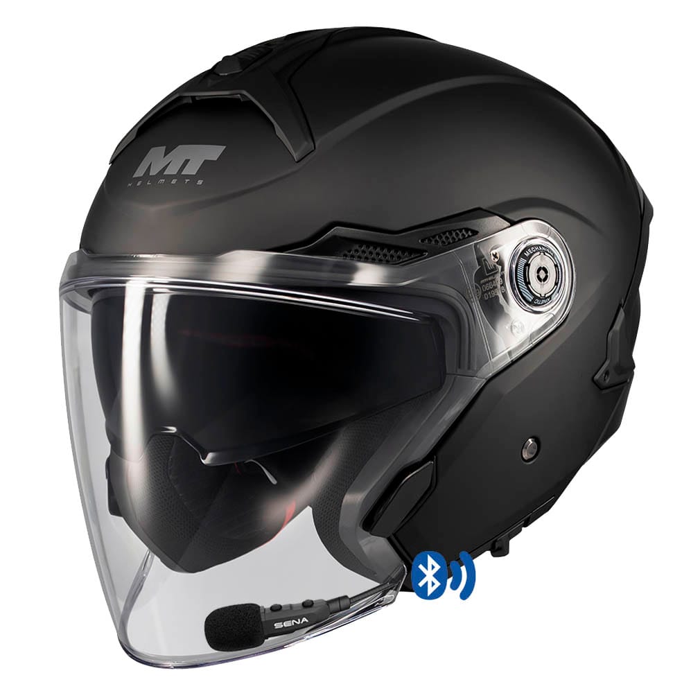 Casco MT Cosmo SV Pure Solid Matt Black Bluetooth Sena MT Helmets Cosmo SV Pure Negro Mate - Bluetooth Sena - Imagen 1
