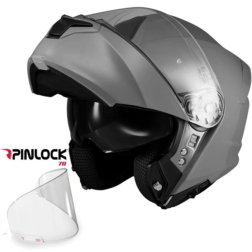 casco mt genesis sv pure solid grey pinlock MT Genesis SV Pure A12 Gris Nardo Pinlock - Imagen 1